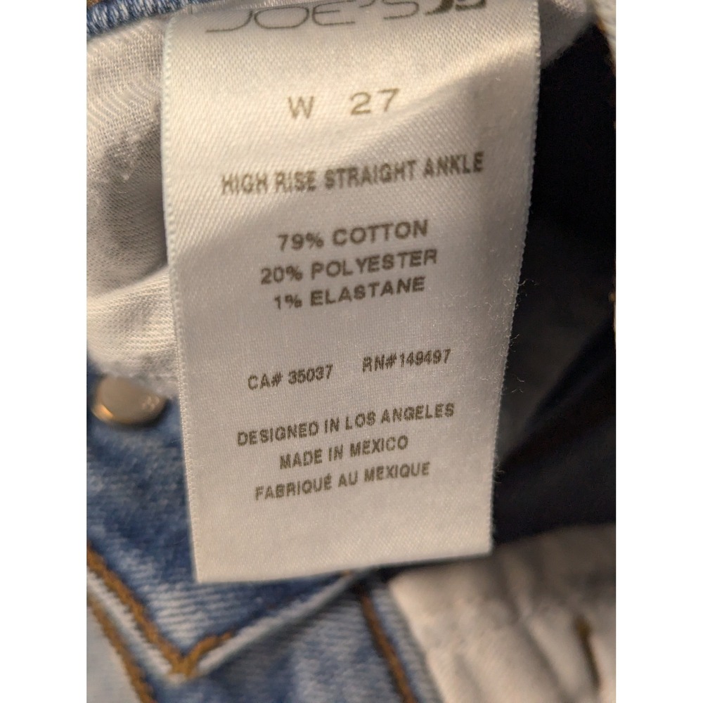 Joes Jeans High Rise Straight Ankle Distressed Light Wash Denim W27 - Picture 3 of 8